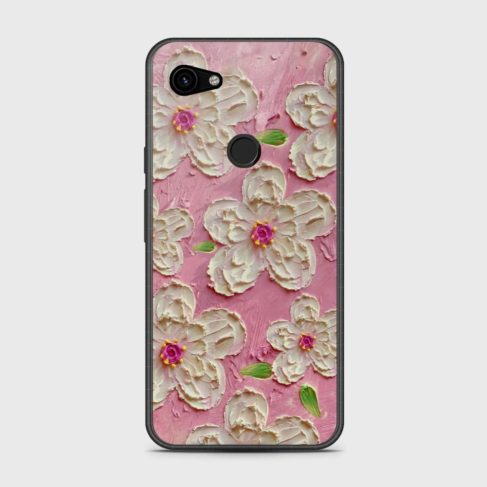 Google Pixel 3a XL Cover - Floral Series - Design 5 - Pink & White - HQ Premium Shine Durable Shatterproof Case