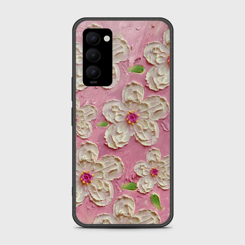 Tecno Camon 18 Cover - Floral Series - Design 5 - Pink & White - HQ Premium Shine Durable Shatterproof Case