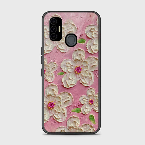 Tecno Spark 7 Cover - Floral Series - Design 5 - Pink & White - HQ Premium Shine Durable Shatterproof Case