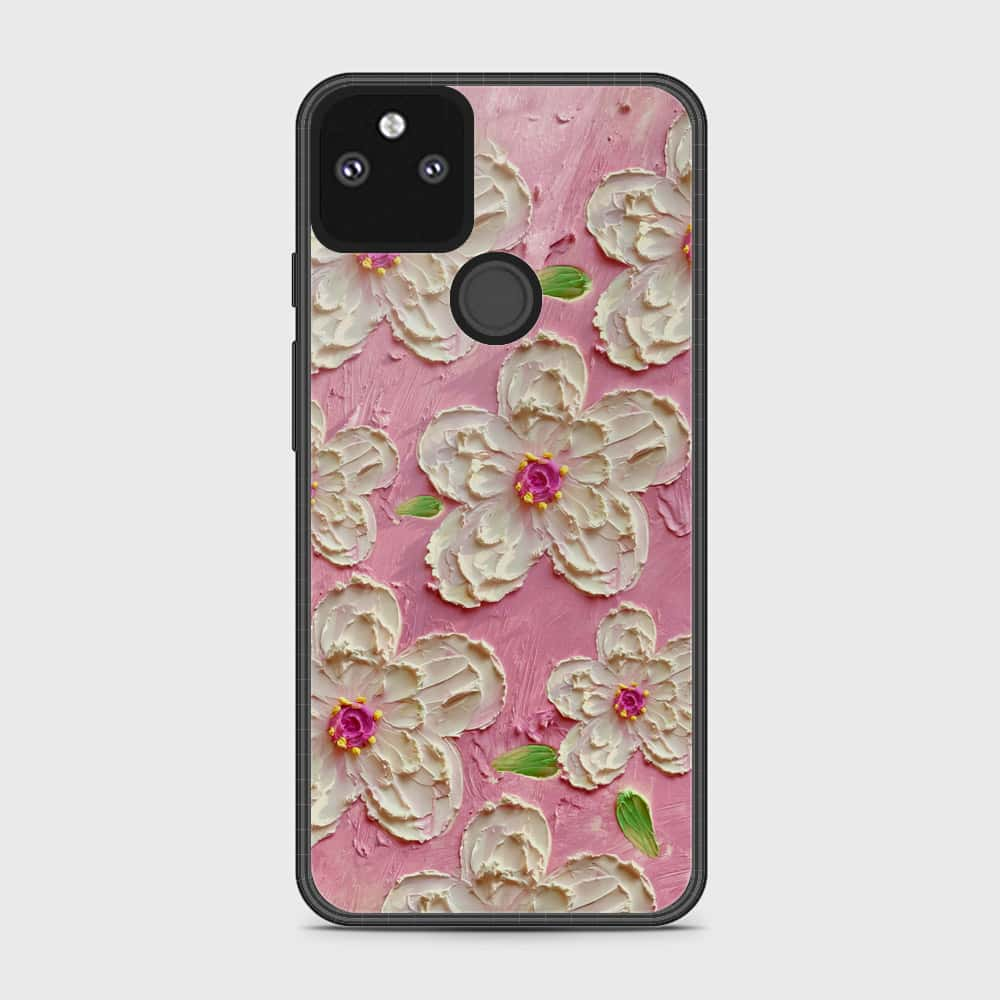 Google Pixel 5a 5G Cover - Floral Series - Design 5 - Pink & White - HQ Premium Shine Durable Shatterproof Case