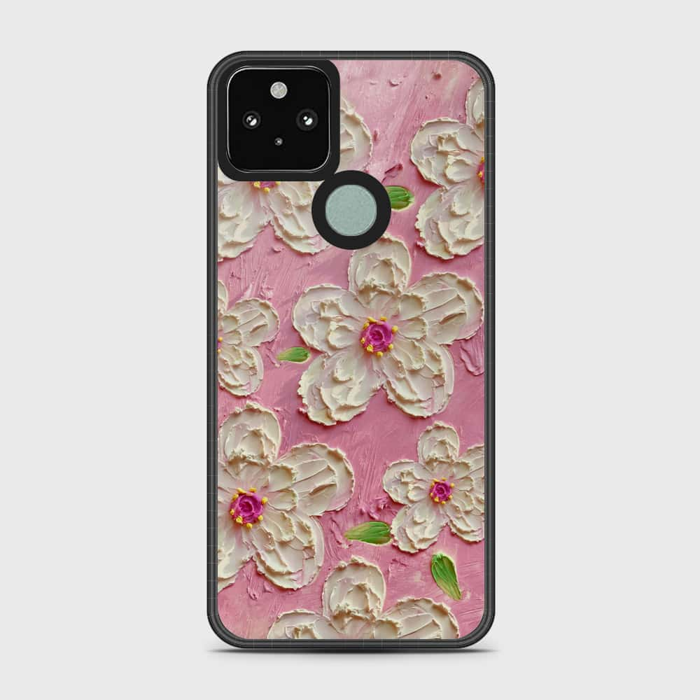 Google Pixel 5 Cover - Floral Series - Design 5 - Pink & White - HQ Premium Shine Durable Shatterproof Case