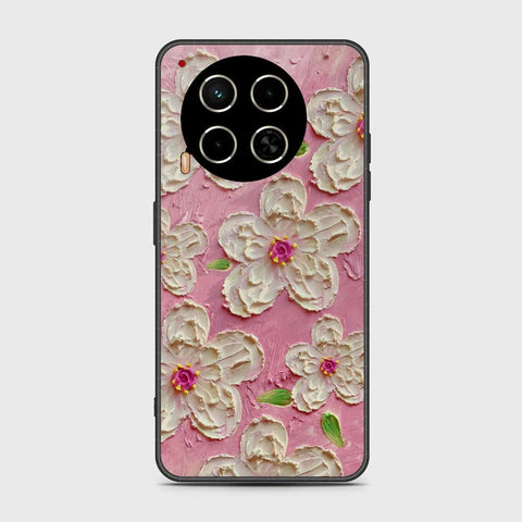 Tecno Camon 30 Cover - Floral Series - Design 5 - Pink & White - HQ Premium Shine Durable Shatterproof Case