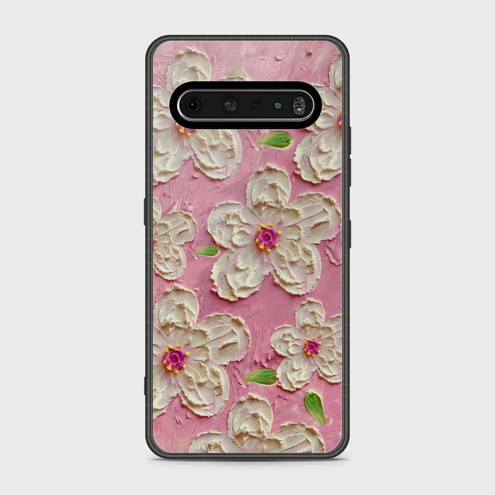 LG V60 ThinQ 5G Cover - Floral Series - Design 5 - Pink & White - HQ Premium Shine Durable Shatterproof Case