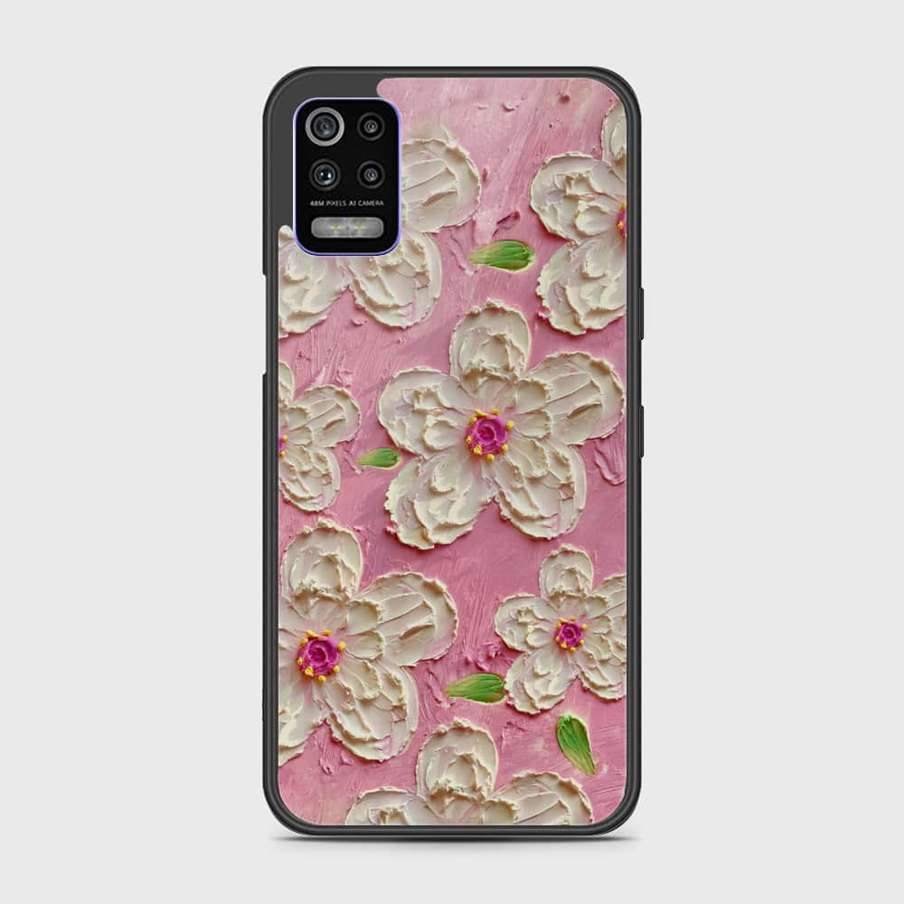 LG K52 Cover - Floral Series - Design 5 - Pink & White - HQ Premium Shine Durable Shatterproof Case