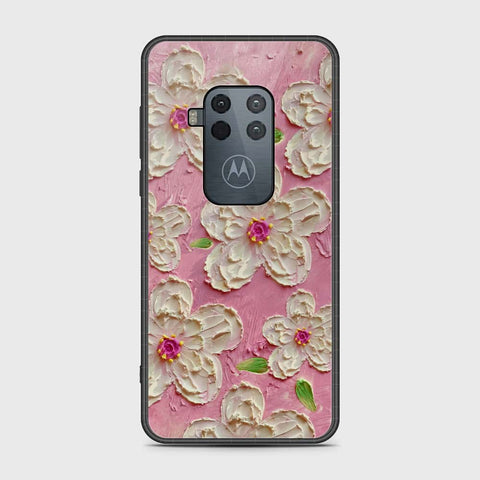 Motorola Moto One Zoom Cover - Floral Series - Design 5 - Pink & White - HQ Premium Shine Durable Shatterproof Case