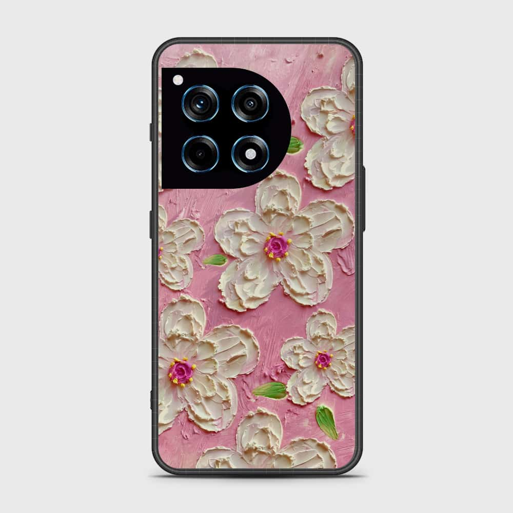 OnePlus Ace 3 Cover - Floral Series - Design 5 - Pink & White - HQ Premium Shine Durable Shatterproof Case