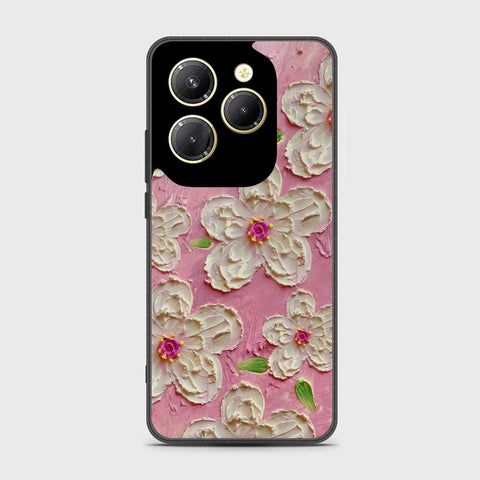 Infinix Hot 40 Cover - Floral Series - Design 5 - Pink & White - HQ Premium Shine Durable Shatterproof Case