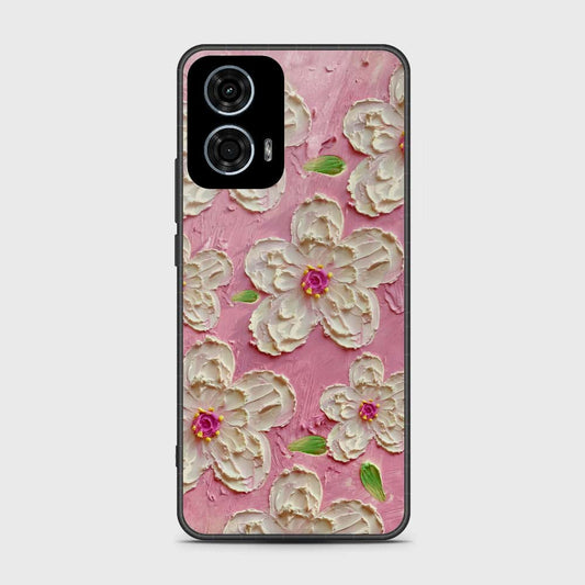 Motorola Moto G24 Power Cover - Floral Series - Design 5 - Pink & White - HQ Premium Shine Durable Shatterproof Case