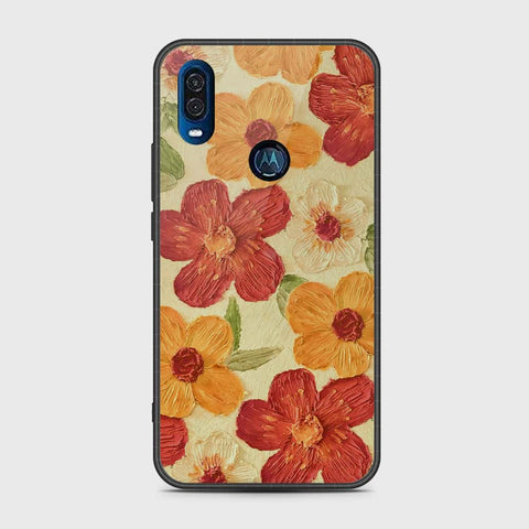 Motorola P40 Cover - Floral Series - Design 6 - Red & Orange - HQ Premium Shine Durable Shatterproof Case