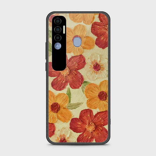 Tecno Spark 7 Pro Cover - Floral Series - Design 6 - Red & Orange - HQ Premium Shine Durable Shatterproof Case