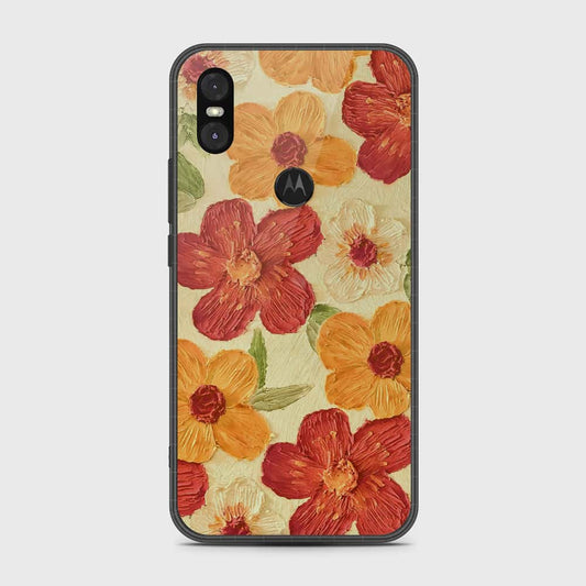 Motorola One Cover - Floral Series - Design 6 - Red & Orange - HQ Premium Shine Durable Shatterproof Case