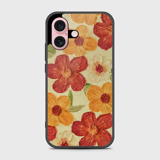 iPhone 16 Cover - Floral Series - Design 6 - Red & Orange - HQ Premium Shine Durable Shatterproof Case