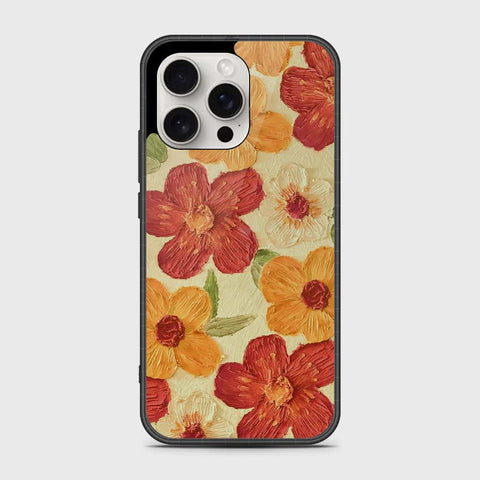 iPhone 16 Pro Cover - Floral Series - Design 6 - Red & Orange - HQ Premium Shine Durable Shatterproof Case