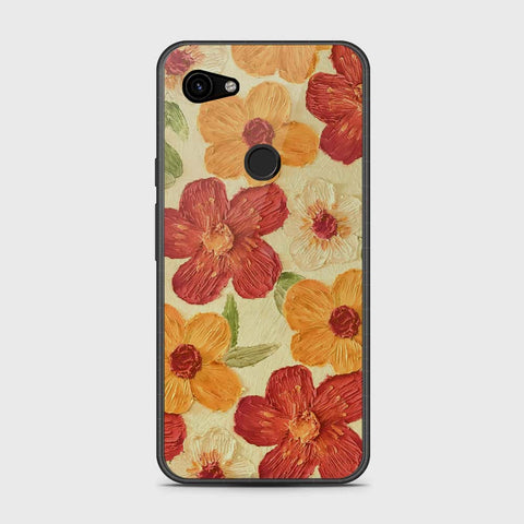 Google Pixel 3a XL Cover - Floral Series - Design 6 - Red & Orange - HQ Premium Shine Durable Shatterproof Case