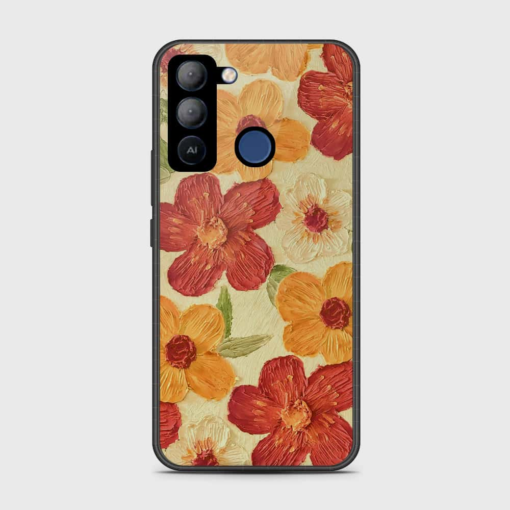 Tecno Pop 5 LTE Cover - Floral Series - Design 6 - Red & Orange - HQ Premium Shine Durable Shatterproof Case