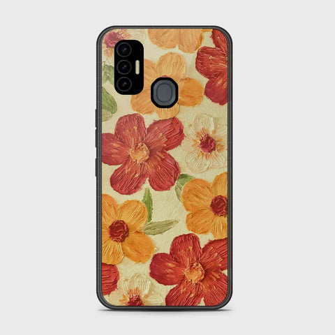 Tecno Spark 7 Cover - Floral Series - Design 6 - Red & Orange - HQ Premium Shine Durable Shatterproof Case