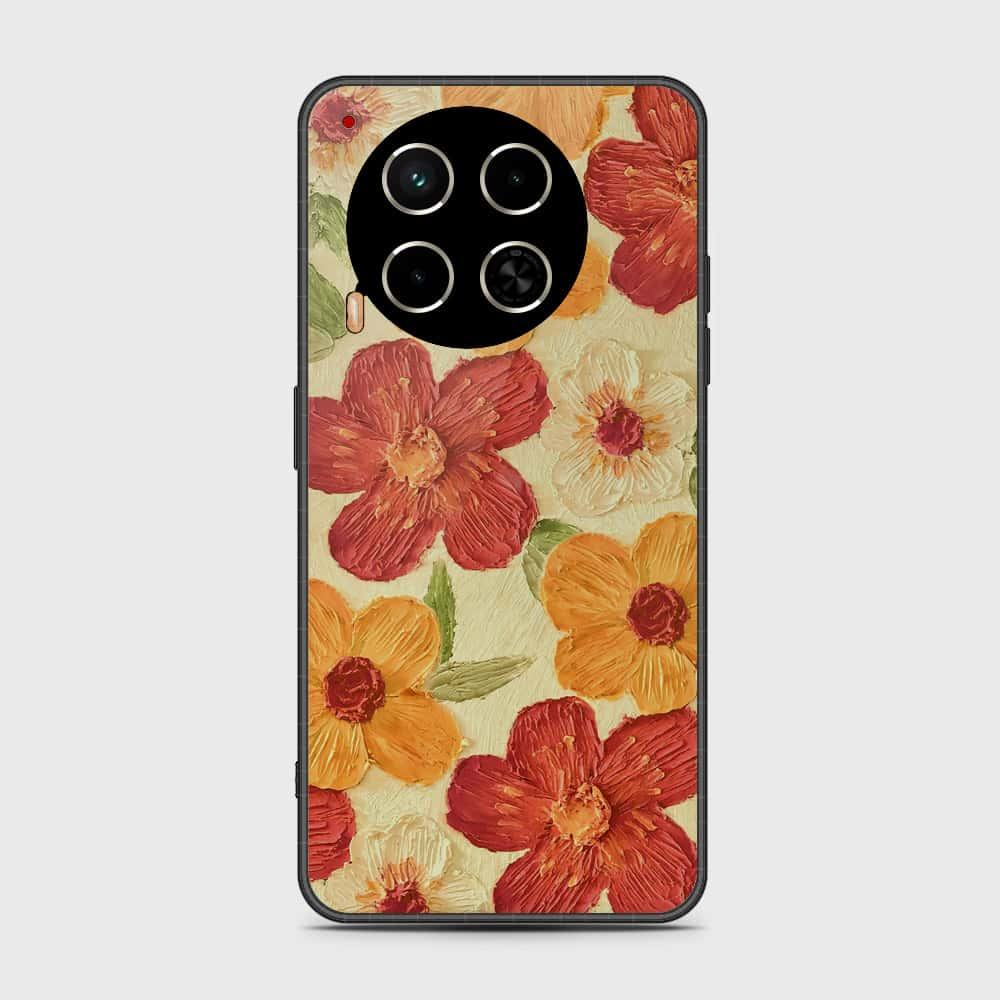 Tecno Camon 30 Cover - Floral Series - Design 6 - Red & Orange - HQ Premium Shine Durable Shatterproof Case