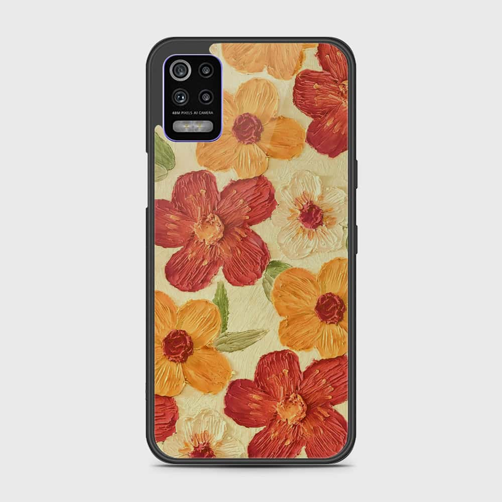 LG K52 Cover - Floral Series - Design 6 - Red & Orange - HQ Premium Shine Durable Shatterproof Case