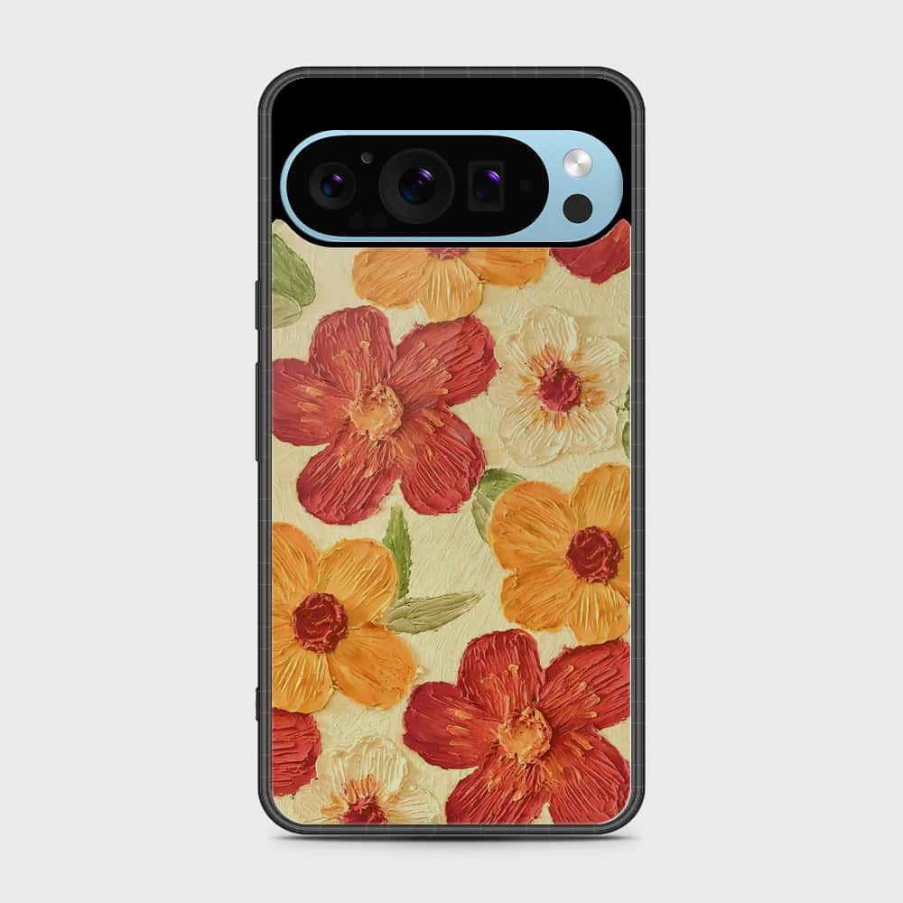 Google Pixel 9 Pro Cover - Floral Series - Design 6 - Red & Orange - HQ Premium Shine Durable Shatterproof Case