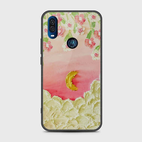 Motorola One Vision Cover - Floral Series - Design 7 - Pink & Yellow - HQ Premium Shine Durable Shatterproof Case