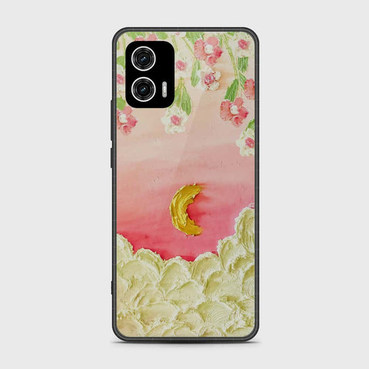 Motorola Moto G73 Cover - Floral Series - Design 7 - Pink & Yellow - HQ Premium Shine Durable Shatterproof Case