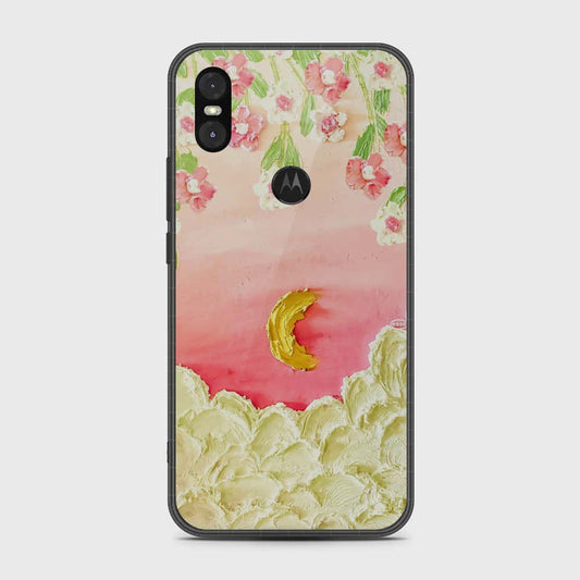 Motorola One Cover - Floral Series - Design 7 - Pink & Yellow - HQ Premium Shine Durable Shatterproof Case