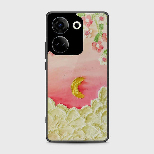 Tecno Camon 20 Cover - Floral Series - Design 7 - Pink & Yellow - HQ Premium Shine Durable Shatterproof Case