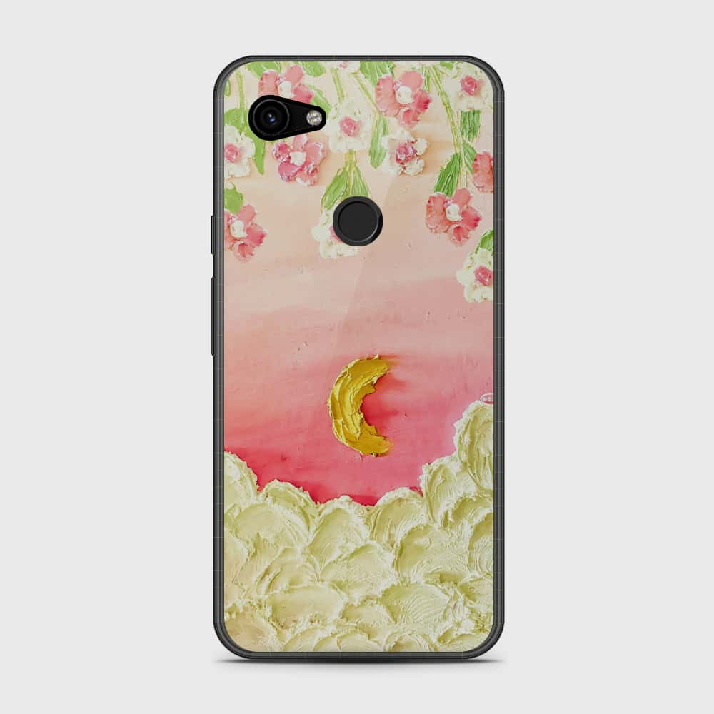 Google Pixel 3a Cover - Floral Series - Design 7 - Pink & Yellow - HQ Premium Shine Durable Shatterproof Case