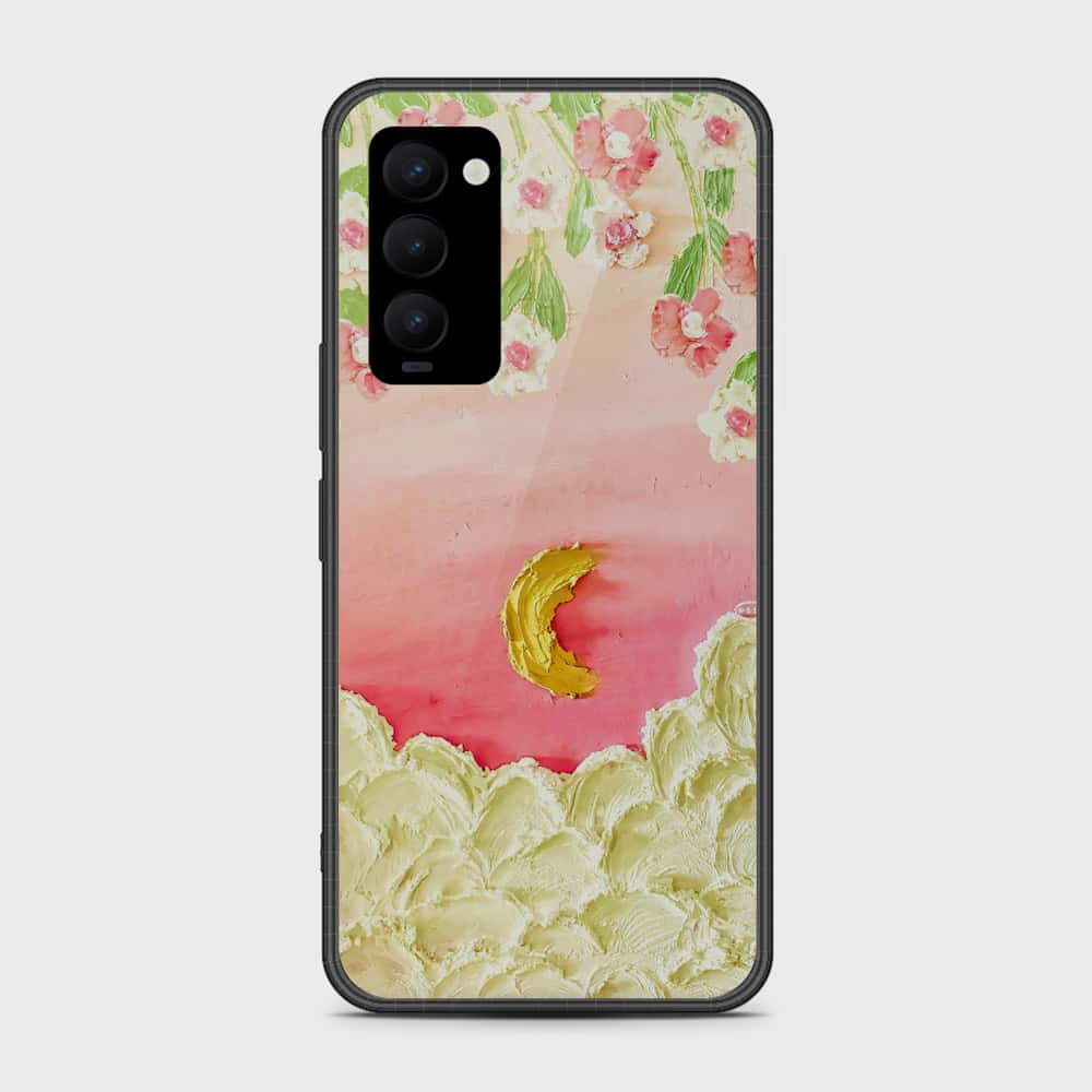 Tecno Camon 18 Cover - Floral Series - Design 7 - Pink & Yellow - HQ Premium Shine Durable Shatterproof Case