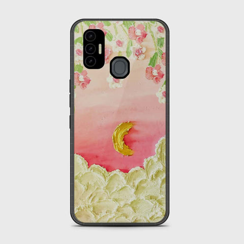 Tecno Spark 7 Cover - Floral Series - Design 7 - Pink & Yellow - HQ Premium Shine Durable Shatterproof Case