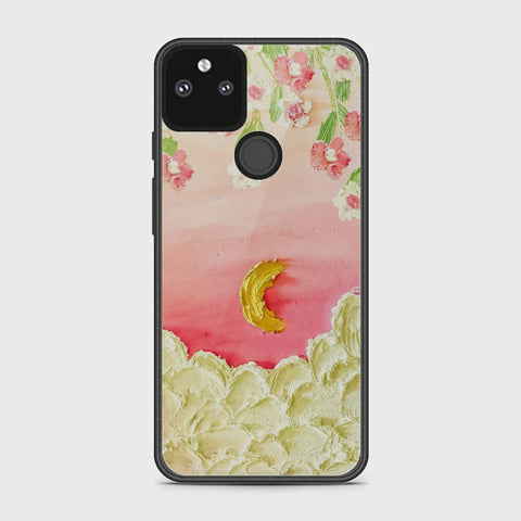 Google Pixel 5a 5G Cover - Floral Series - Design 7 - Pink & Yellow - HQ Premium Shine Durable Shatterproof Case