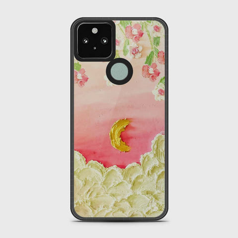 Google Pixel 5 XL Cover - Floral Series - Design 7 - Pink & Yellow - HQ Premium Shine Durable Shatterproof Case