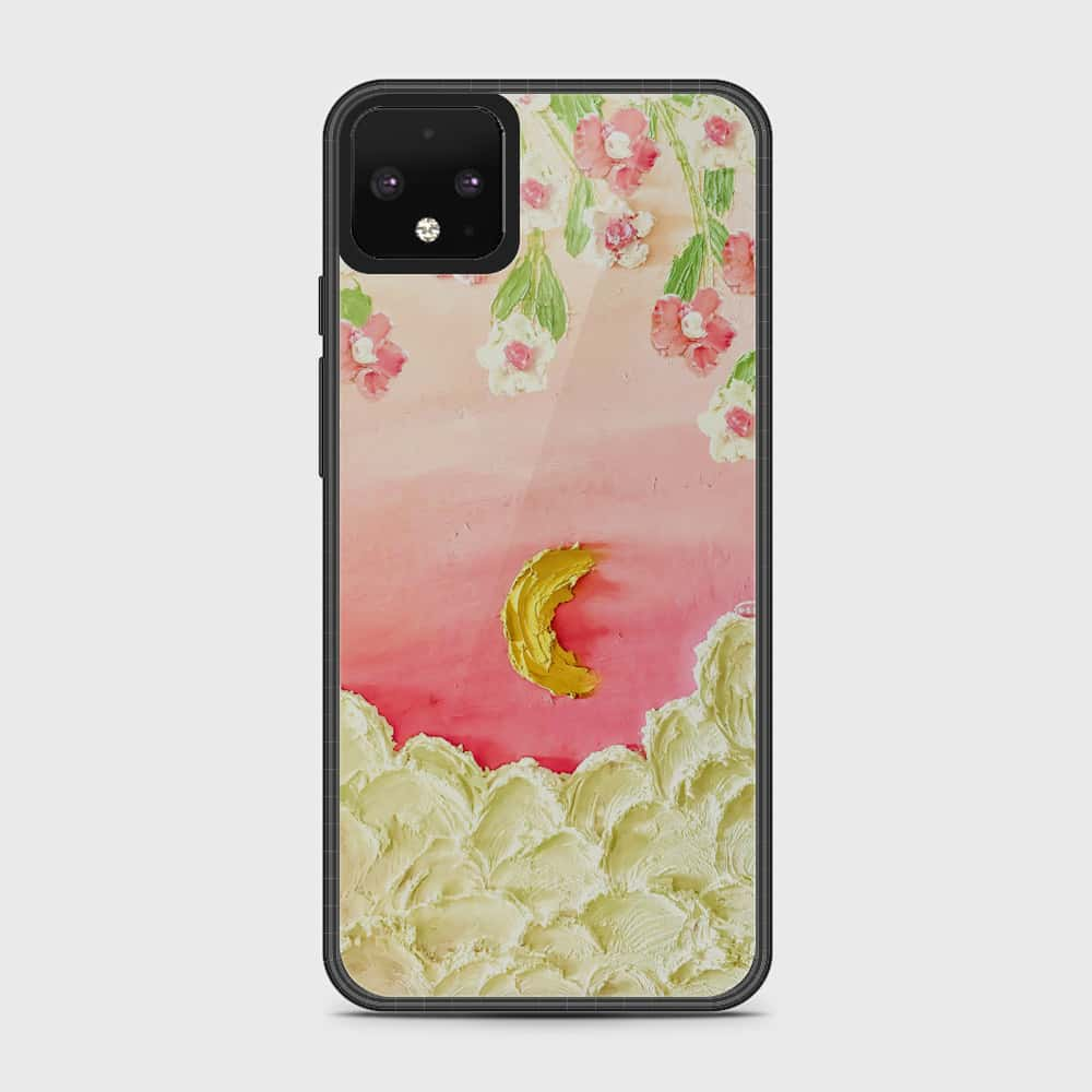 Google Pixel 4 Cover - Floral Series - Design 7 - Pink & Yellow - HQ Premium Shine Durable Shatterproof Case