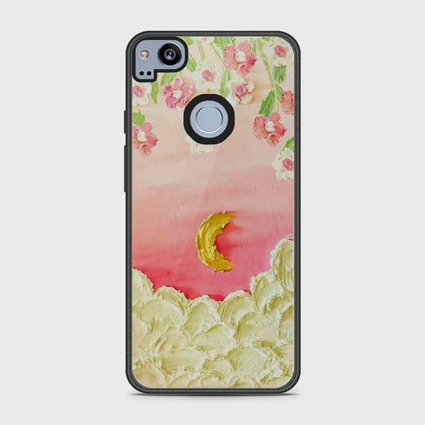 Google Pixel 2 Cover - Floral Series - Design 7 - Pink & Yellow - HQ Premium Shine Durable Shatterproof Case