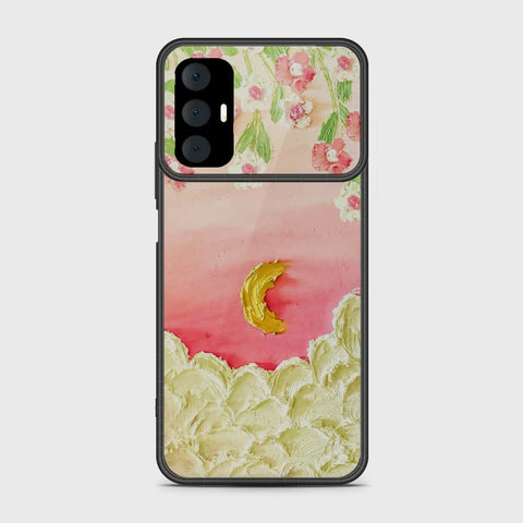 Tecno Spark 8 Pro Cover - Floral Series - Design 7 - Pink & Yellow - HQ Premium Shine Durable Shatterproof Case