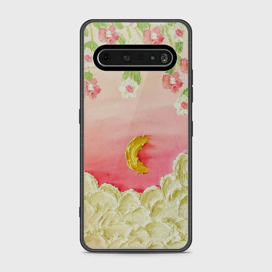 LG V60 ThinQ 5G Cover - Floral Series - Design 7 - Pink & Yellow - HQ Premium Shine Durable Shatterproof Case