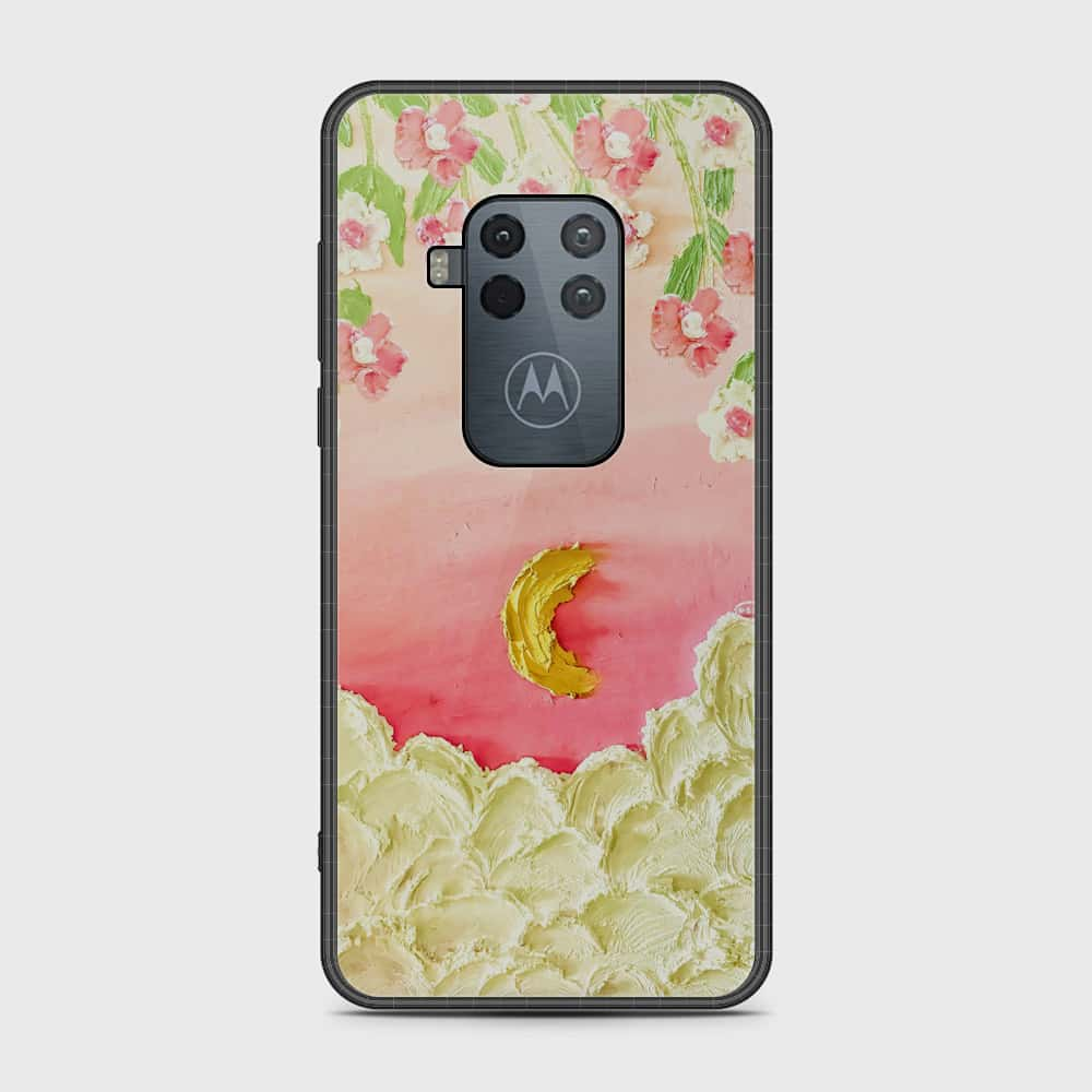 Motorola Moto One Zoom Cover - Floral Series - Design 7 - Pink & Yellow - HQ Premium Shine Durable Shatterproof Case