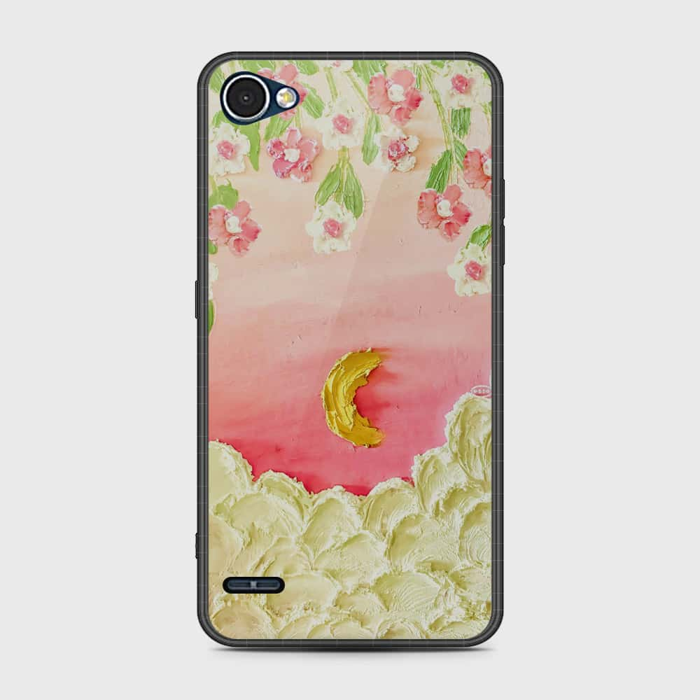 LG Q6 Cover - Floral Series - Design 7 - Pink & Yellow - HQ Premium Shine Durable Shatterproof Case