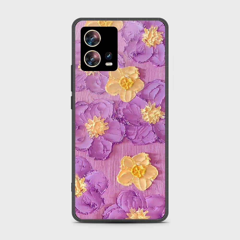 Motorola Edge 30 Fusion Cover - Floral Series - Design 8 - Purple & Yellow - HQ Premium Shine Durable Shatterproof Case