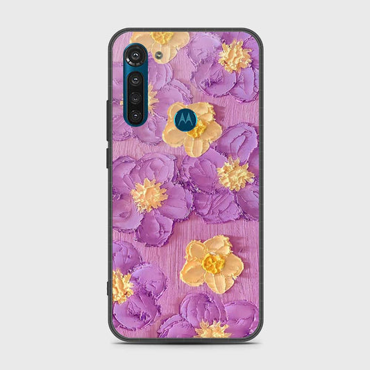 Motorola Moto G8 Power Cover - Floral Series - Design 8 - Purple & Yellow - HQ Premium Shine Durable Shatterproof Case