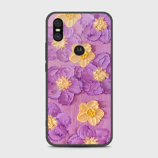 Motorola One Cover - Floral Series - Design 8 - Purple & Yellow - HQ Premium Shine Durable Shatterproof Case