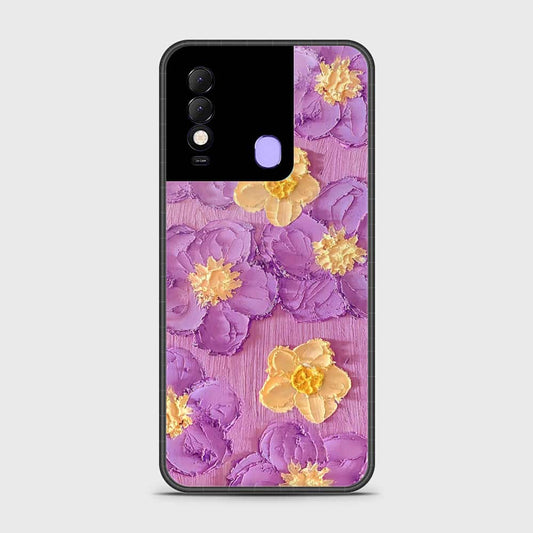 Tecno Spark 8 Cover - Floral Series - Design 8 - Purple & Yellow - HQ Premium Shine Durable Shatterproof Case