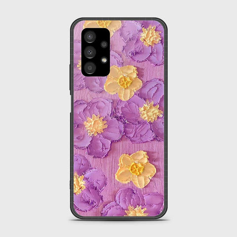 Samsung Galaxy A13 Cover - Floral Series - Design 8 - Purple & Yellow - HQ Premium Shine Durable Shatterproof Case