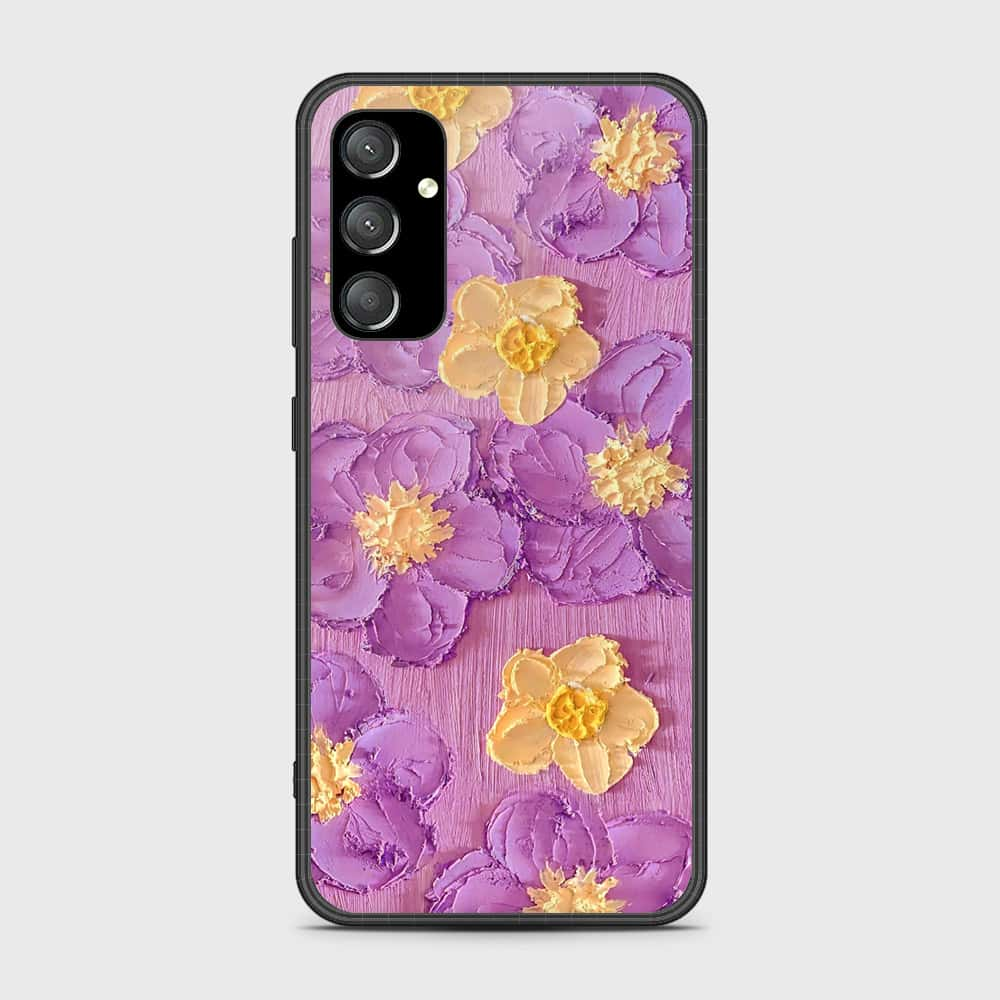 Samsung Galaxy A14 Cover - Floral Series - Design 8 - Purple & Yellow - HQ Premium Shine Durable Shatterproof Case