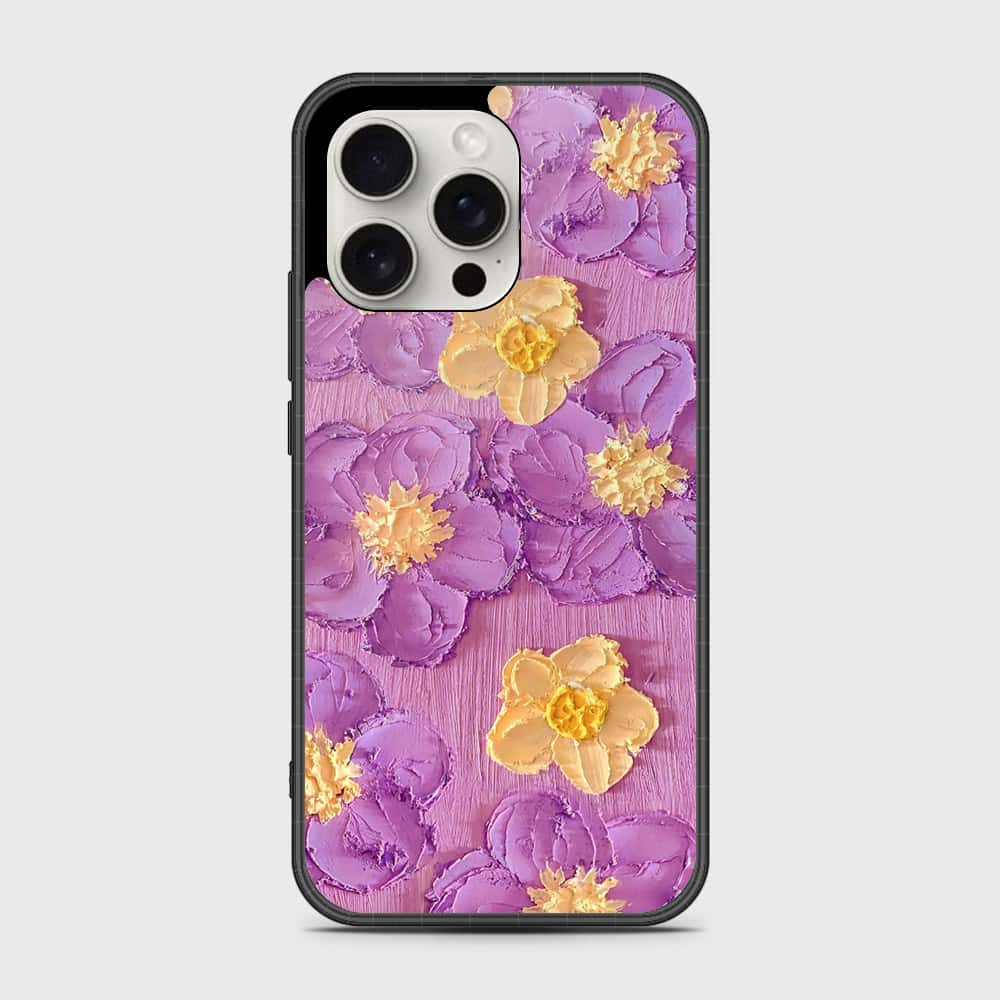 iPhone 16 Pro Cover - Floral Series - Design 8 - Purple & Yellow - HQ Premium Shine Durable Shatterproof Case