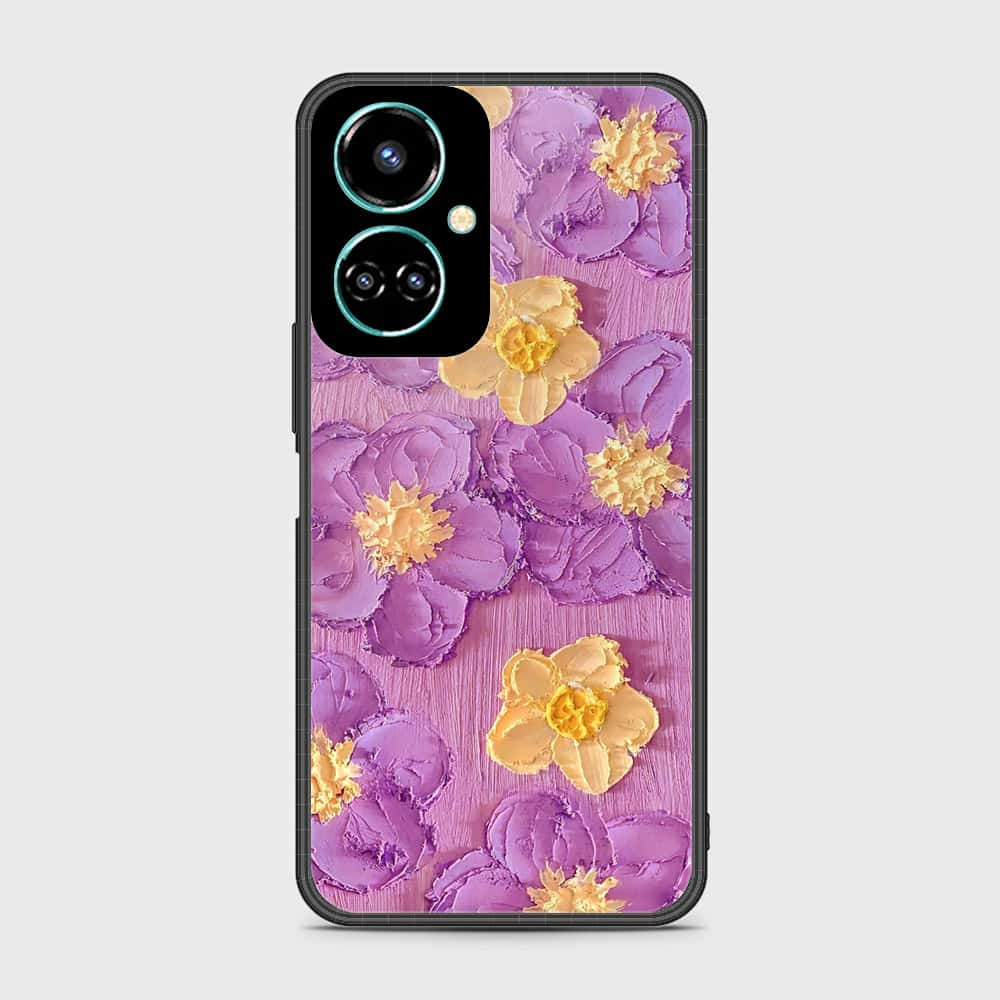 Tecno Camon 19 Cover - Floral Series - Design 8 - Purple & Yellow - HQ Premium Shine Durable Shatterproof Case