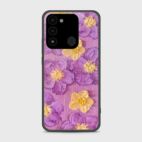 Tecno Spark 8C Cover - Floral Series - Design 8 - Purple & Yellow - HQ Premium Shine Durable Shatterproof Case