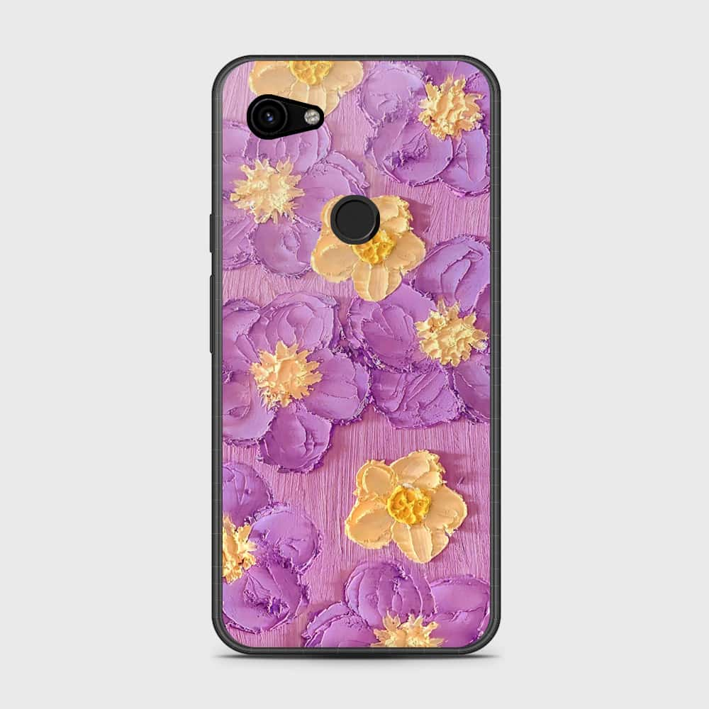 Google Pixel 3a XL Cover - Floral Series - Design 8 - Purple & Yellow - HQ Premium Shine Durable Shatterproof Case