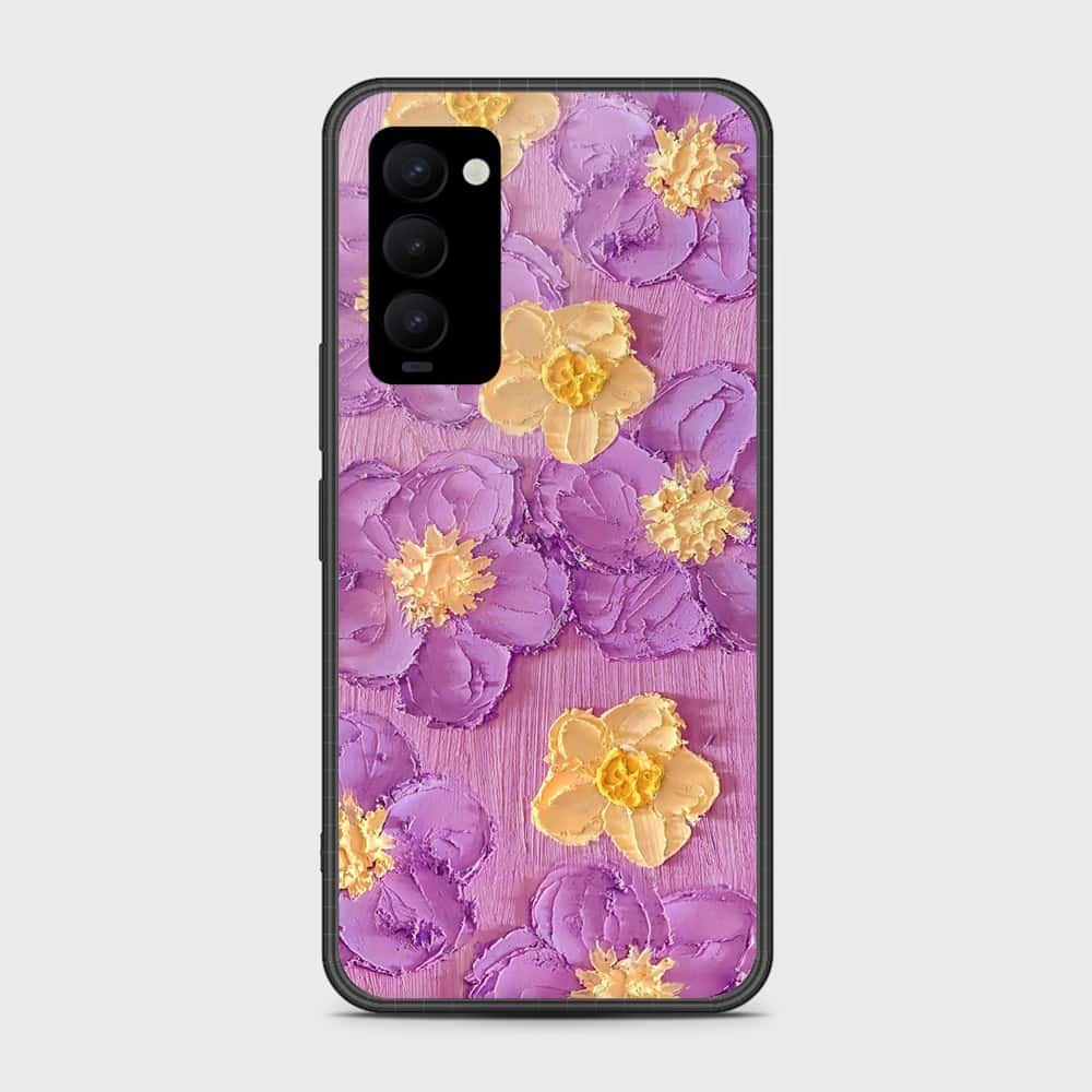 Tecno Camon 18 Cover - Floral Series - Design 8 - Purple & Yellow - HQ Premium Shine Durable Shatterproof Case