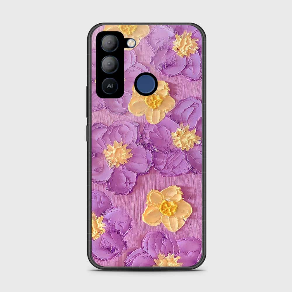 Tecno Pop 5 LTE Cover - Floral Series - Design 8 - Purple & Yellow - HQ Premium Shine Durable Shatterproof Case